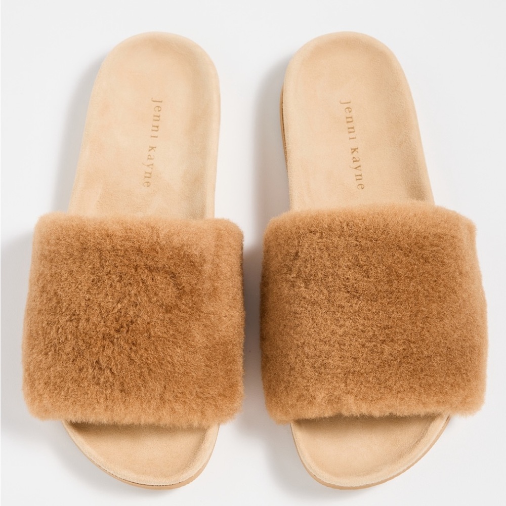 NWT JENNI KAYNE Shearling Slide Sandal Size 38